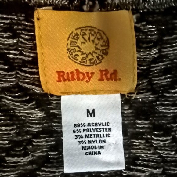 Ruby Rd. Animal Print Metallic Fringed Open Cardigan NWT - Picture 3 of 6